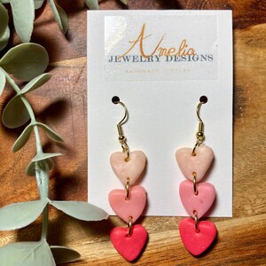 Handmade Clay Heart Earrings