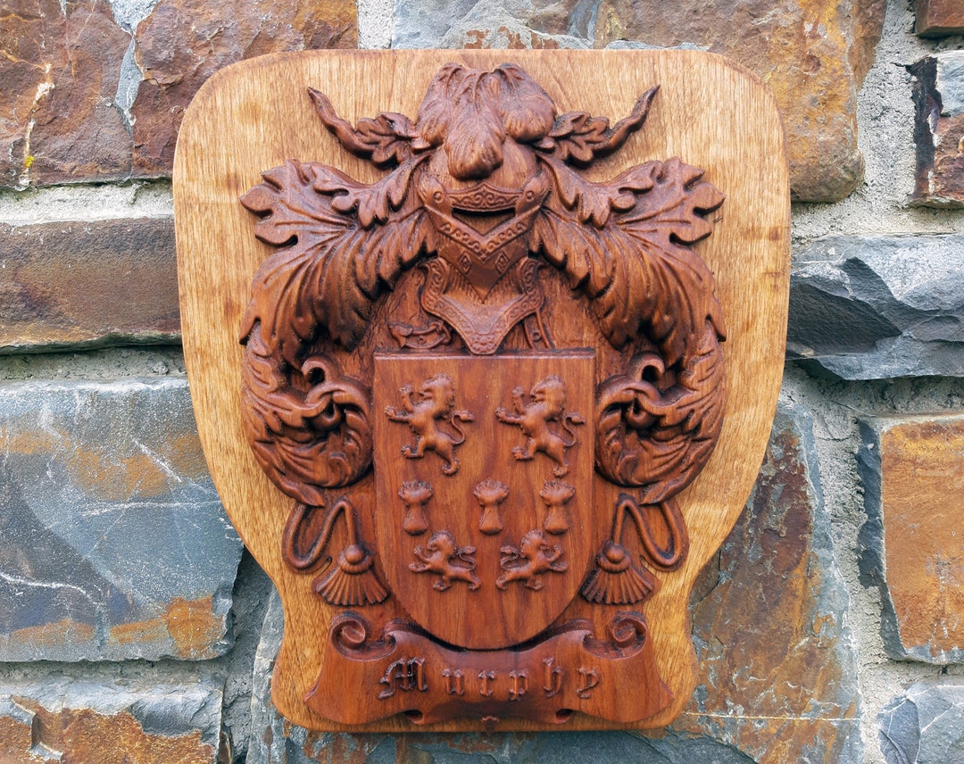 FAMILY CREST Wood Wall Decor Family Crest Design Shield - Etsy