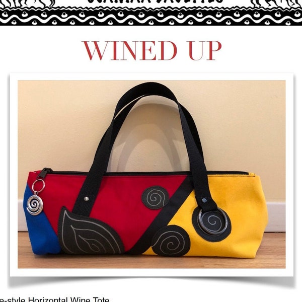 WINED UP - Pattern for a horizontal wine tote