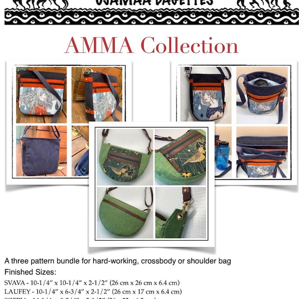 AMMA Collection - three pattern bundle for versatile cross-body bags