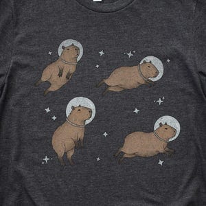 Space Capybara T-Shirt: Funny Astronaut Animal Lover Gift