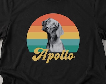 Camiseta personalizada con retrato de mascota, camiseta con nombre personalizado para perro o gato, regalo retro para amantes de las mascotas