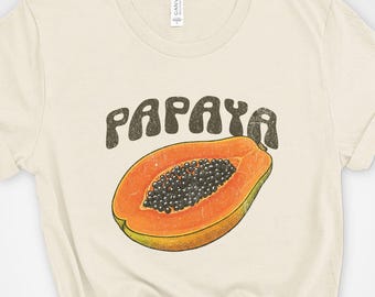 Vintage Papaya Shirt: Retro Tropical Fruit Graphic Tee