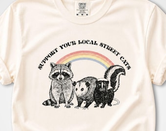 Funny Raccoon Shirt, Vintage Retro Wildlife Tee - Comfort Colors Animal Shirt