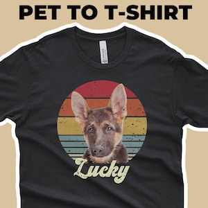 Custom Dog Shirt, Custom Pet T-Shirt, Personalized Pet Shirt, Dog Mom Shirt, Cat Dad Gift, Cat Lover Gift, Pet Loss Gift, Retro Animal Shirt