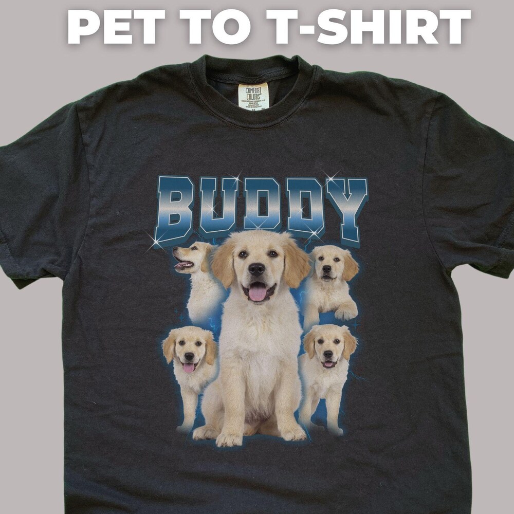 Comfort Colors Custom Bootleg Shirt, Custom Bootleg Rap Tee, Custom Pet Shirt, Custom Dog Shirt, Custom Pet Portrait, Custom Cat Lover Gift Onlytee