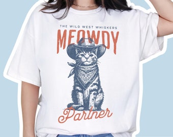 Meowdy Partner Cat T-Shirt: Wild West Cowboy Tee