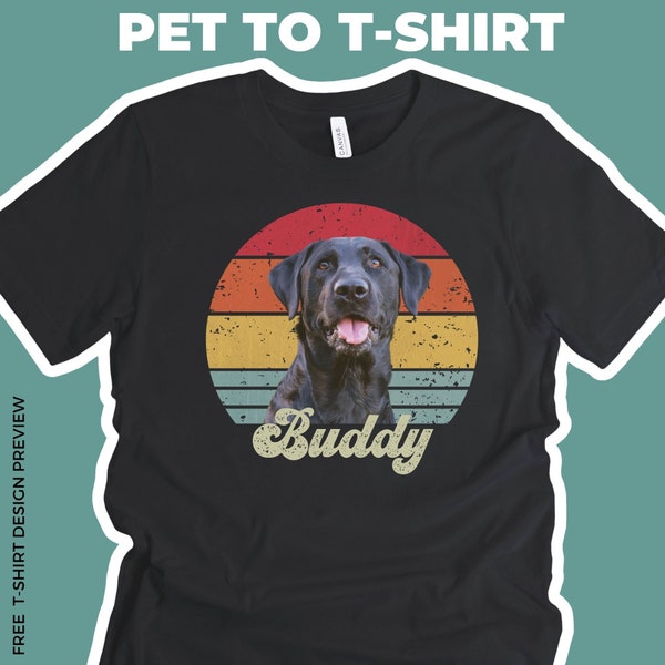 Custom Dog Shirt, Custom Pet Shirt with Vintage Portrait - Personalize Your Pet Photo Shirt in Retro Style