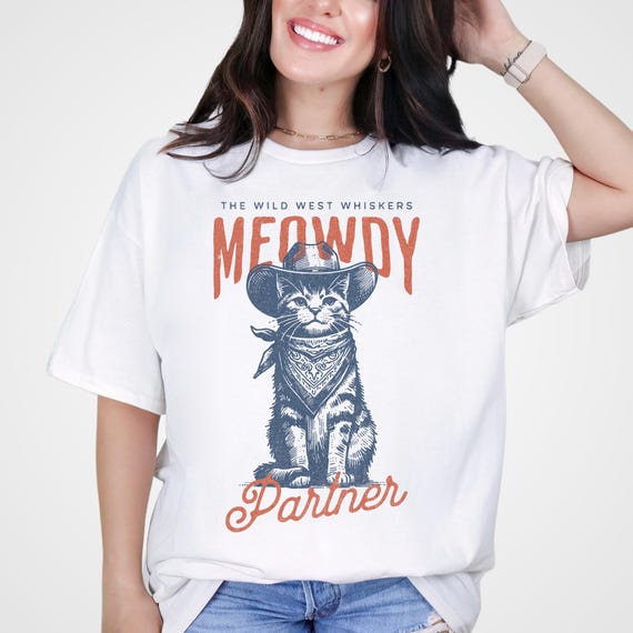 Meowdy Partner Shirt, Funny Cat Shirt, Cowboy Cat Tee, Western Cat Shirt, Cat Lover Gift