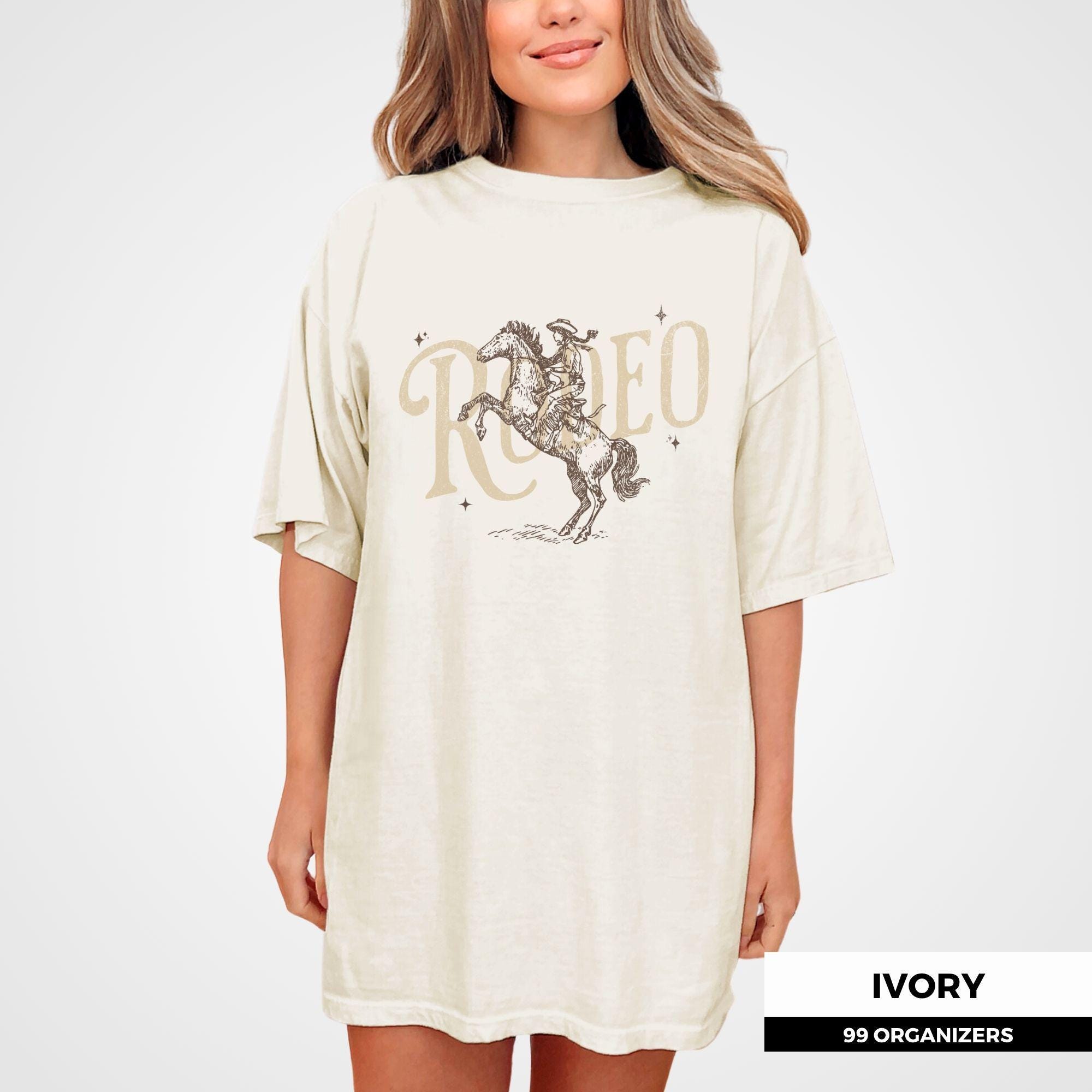 Vintage Rodeo Cowboy Graphic Tee - Comfort Colors Western Shirt