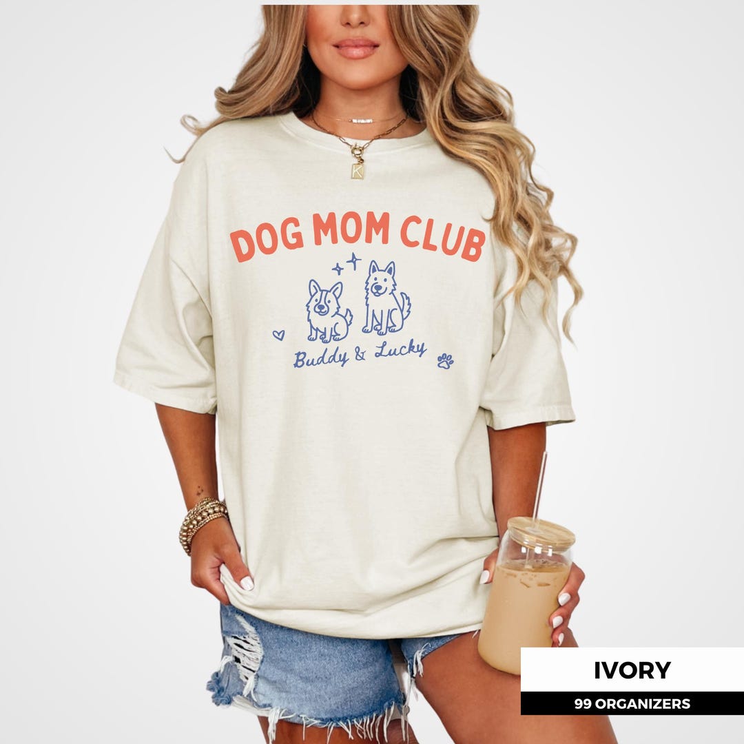 Personalized Pet Portrait Shirt, Custom Dog Mom Line Art Comfort Colors ...