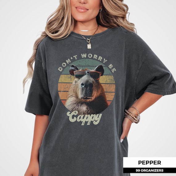 Retro Capybara Shirt, Don’t Worry Be Cappy Tee, Funny Capybara Meme Shirt, Vintage Capybara Design, Gift for Capybara Lovers