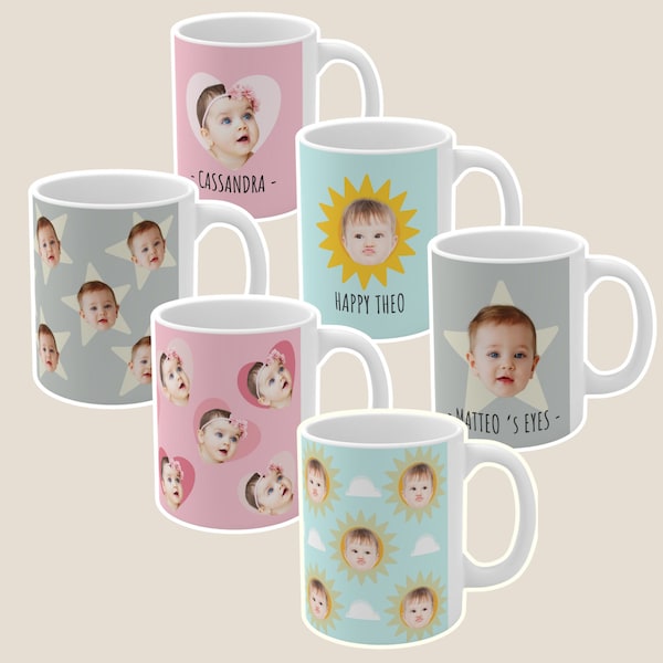 Personalized Baby Face Mug, Baby Face Mug, Custom Mug Photo - Face to Mug Personalized, Baby Face Gift Mug 11oz or 15oz