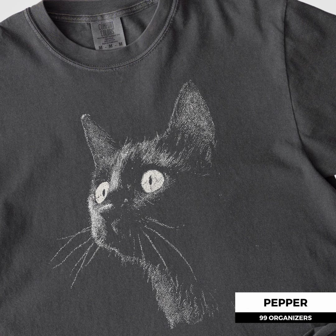 Black Cat Shirt, Minimalist Cat Graphic Tee, Gothic Cat Lover Gift