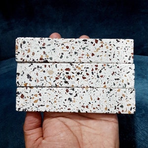 Set of Elegant White Terrazzo concrete Stone Or Marble Drawers, cabinets, Dressers, Pulls and Handles EXPLORE NOW!!