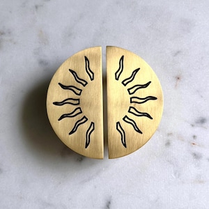 Solid Gold Brass Half Moon or D shape Door Cabinet Wardrobe Handles, Brass Closet Pulls, Brass hardware, Unique & Modern Pulls