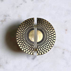 Gold Finish Solid Brass Half Moon or D shape Door Cabinet Wardrobe Handles, Brass Closet Pulls, Brass hardware, Unique & Modern Pulls