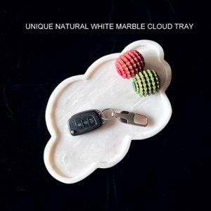 12x8&quot; White Marble Cloud Tray ,Catchall Tray, Tray for Bathroom/Kitchen/Vanity/Perfume, Holder for Candles, Mother&#39;s day gift, Storage Tray