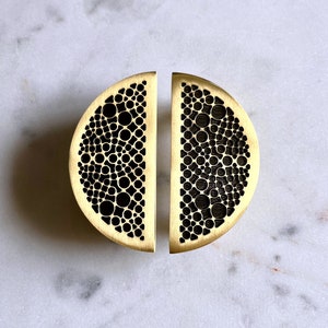 Solid Gold Finish Brass Half Moon or D shape Door Cabinet Wardrobe Handles, Brass Closet Pulls, Brass hardware, Unique & Modern Pulls