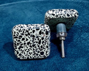 Set of Square Concrete Terrazzo Stone Pulls, Marble , Cabinet, Drawer , Dresser, Kitchen, hardware Knobs EXPLORE NOW!!