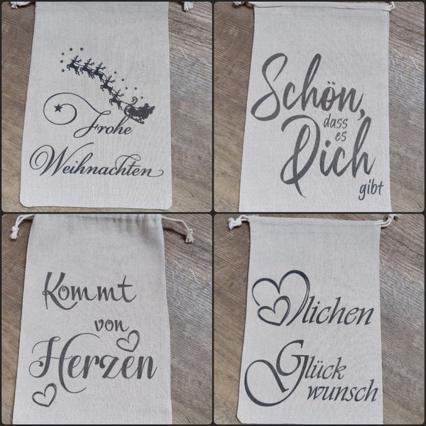 Geschenktasche Geschenkbeutel Geschenktüten Flaschenbeutel Jutesack Geschenksäckchen Geschenksack passend zu Lichtflasche sida-selfmade