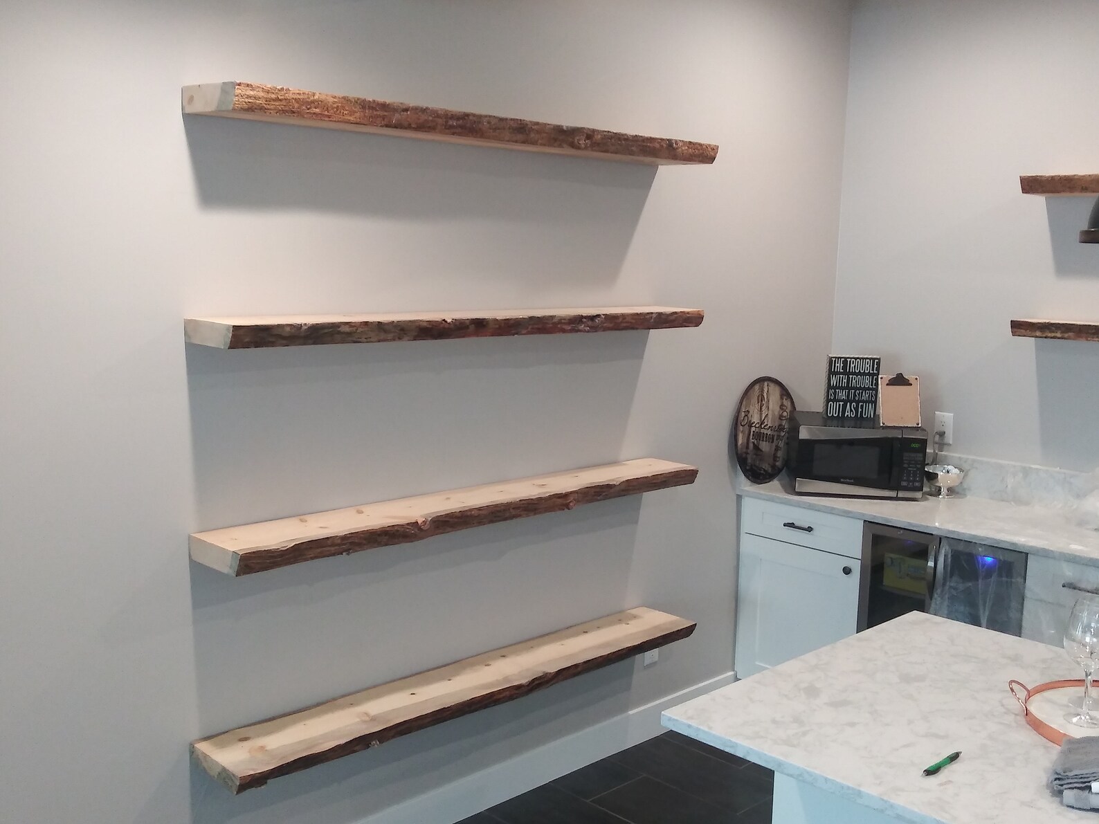 Live Edge Beetle Kill Pine Floating Shelves Etsy