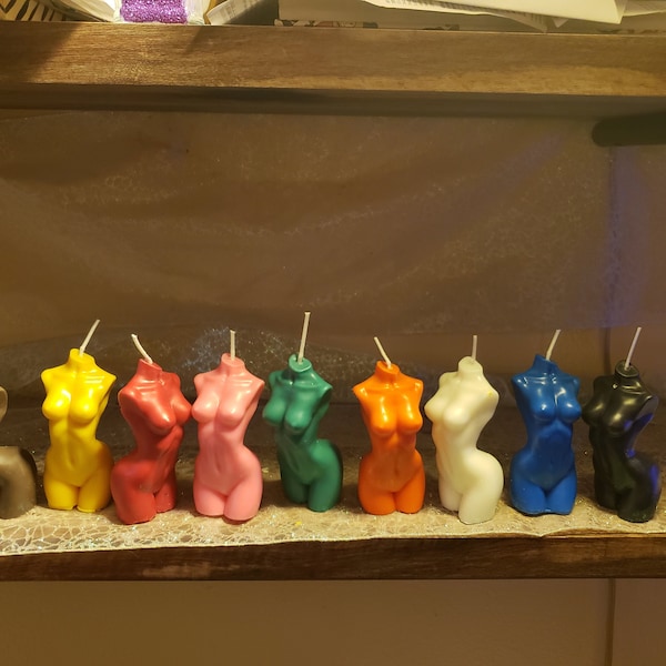 Handmade 4" female figure candles -- Made to Order in any color!! -- Handmade female bust candles for rituals and spells in 10 colors