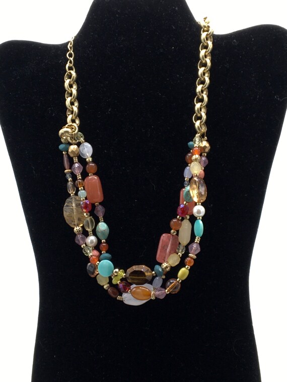 Gorgeous multicolored beads necklace by Lia Sophi… - image 2