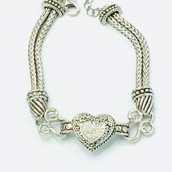 Silver tone bracelet with a heart by Lia Sophia, … - image 1