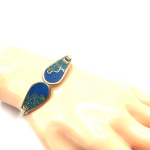 Gorgeous alpaca Green and blue bracelet. image 4