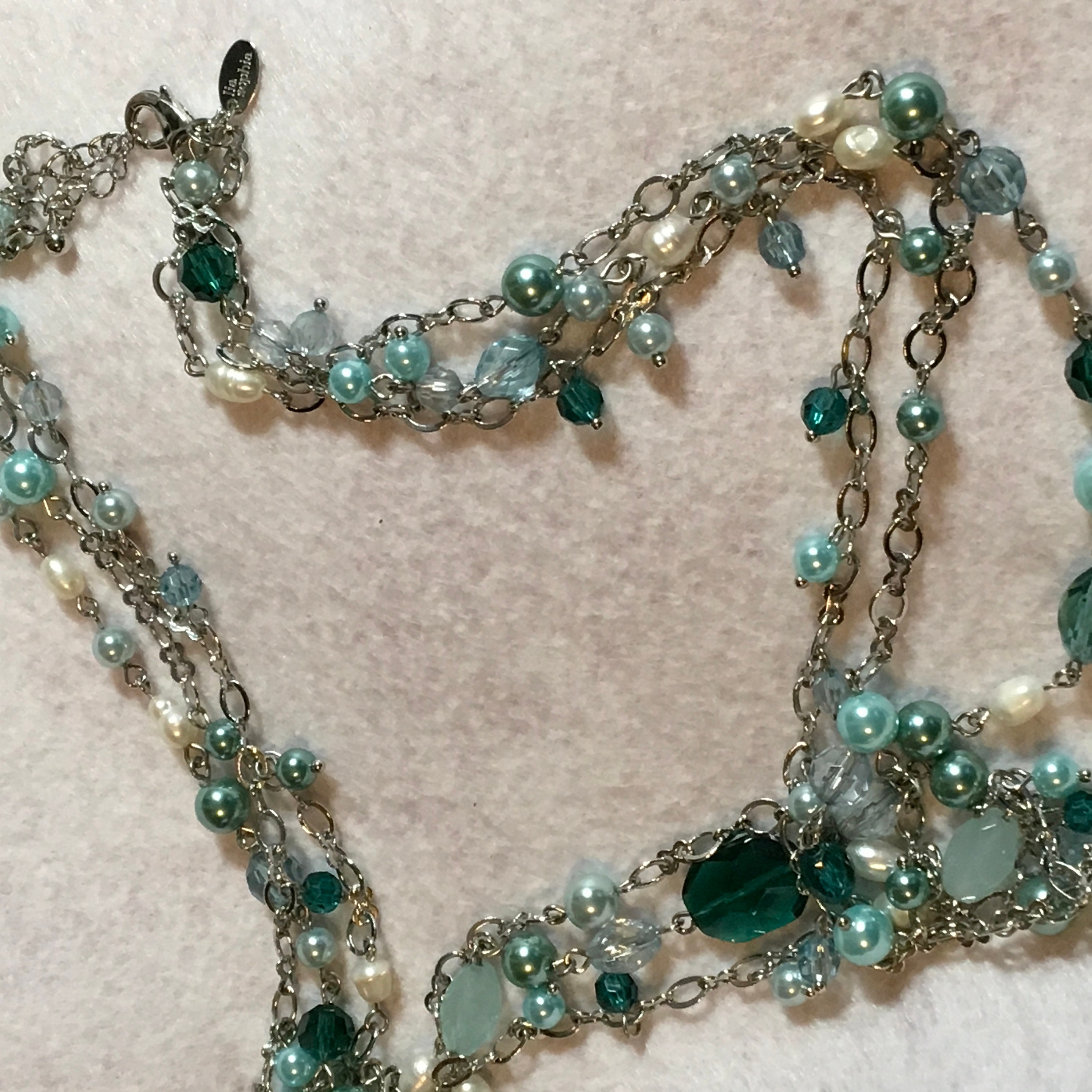 Collier Trois Brins Lia Sophia - Perles Argentées, Occasion