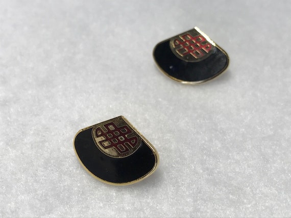 Vintage Samuel Huang black earring, studs, signed… - image 5