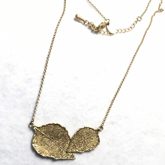 Lia Sophia gold leaves necklace - image 7