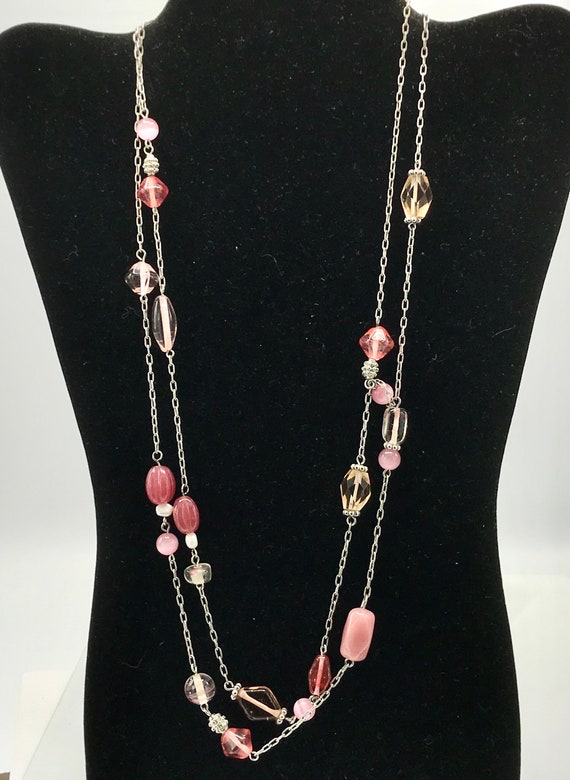 Pink tones of beads necklace by Lia Sophia. - image 4