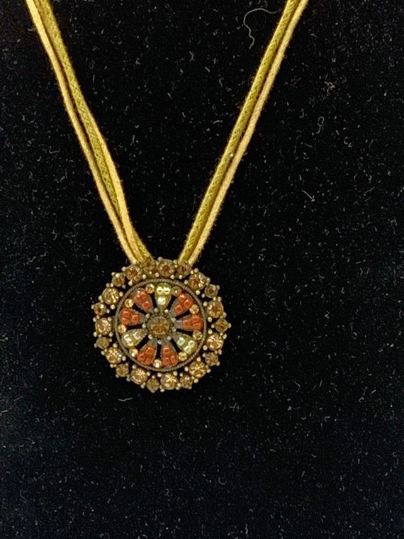 Lia Sophia  multicolored crystal necklace, brown … - image 2