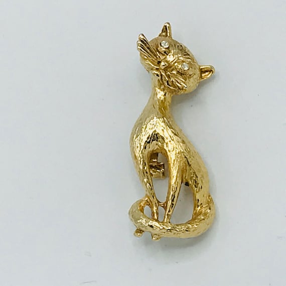 Broche Fantaisie Ours Et Chat - Alliage Doré 1 Micron - Intemporelle