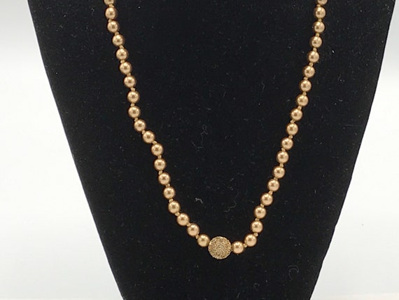 Vintage gold pearl necklace and rhinestone. - image 9