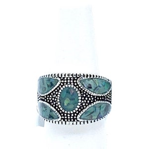 Lia Sophia  silver and green tone ring