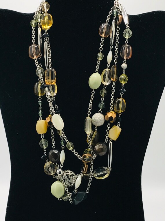 Multicolored beads necklace by Lia Sophia. Signed - image 2
