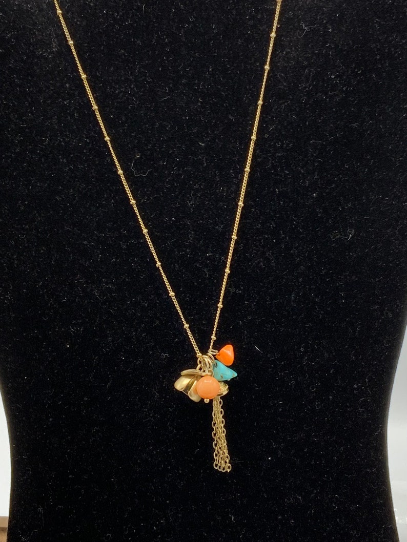 beads. turquoise Gorgeous gold tone with multicolored charms necklace by Lia Sophia