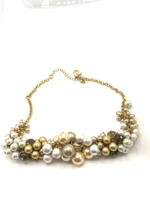 Gorgeous pearl necklace by Lia Sophia, white, gol… - image 1