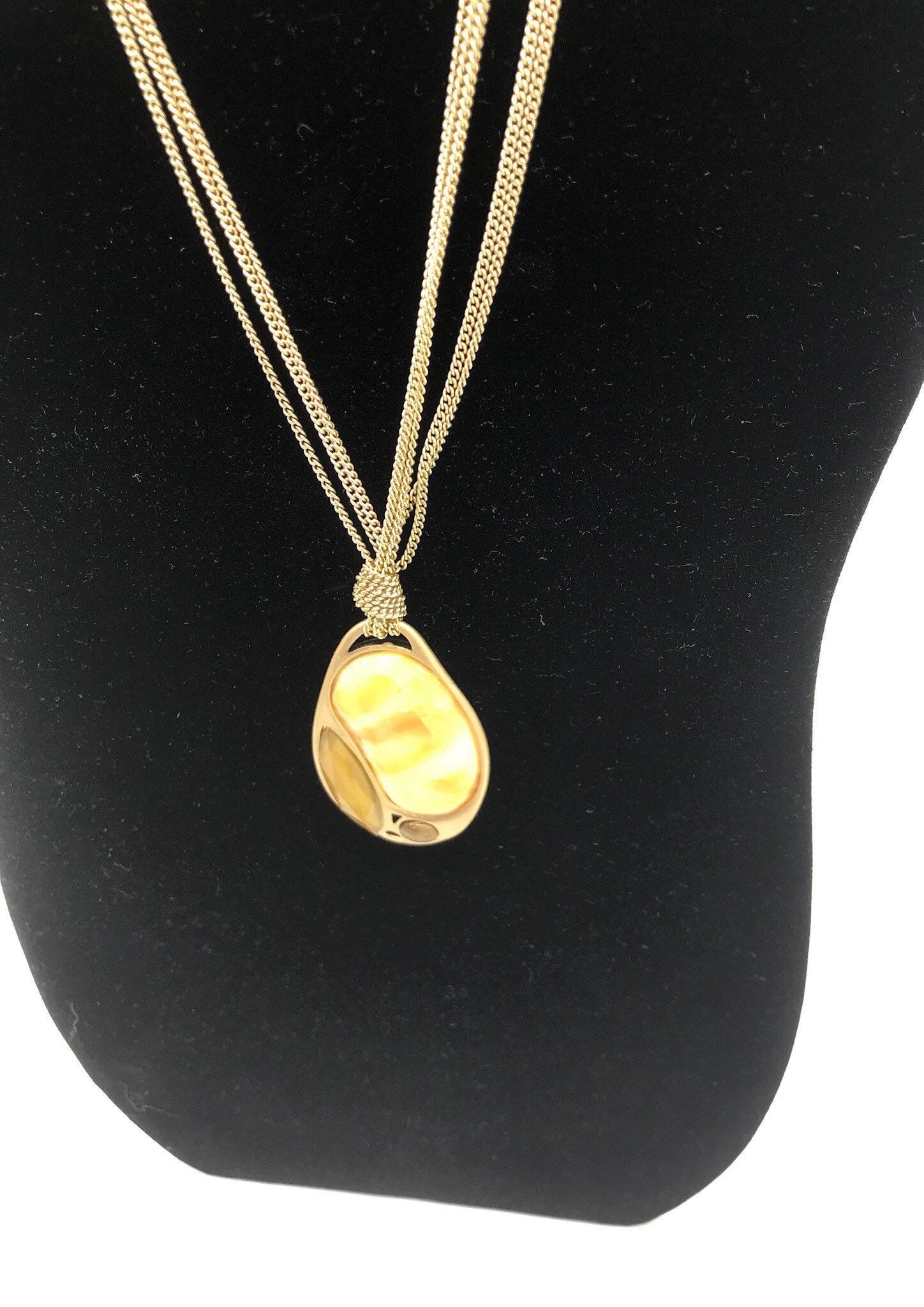 Vintage Lia Sophia Gold and Yellow Tone Necklace - Etsy