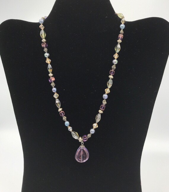 Lia Sophia multicolored necklace, purple, pearl - image 7