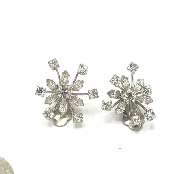 Vintage cubic zirconia earring by Queen Anne. Cli… - image 2