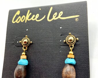 Boucles D'oreilles Cookie Lee - Imitation Perle Entourée De Cristaux - Neuves