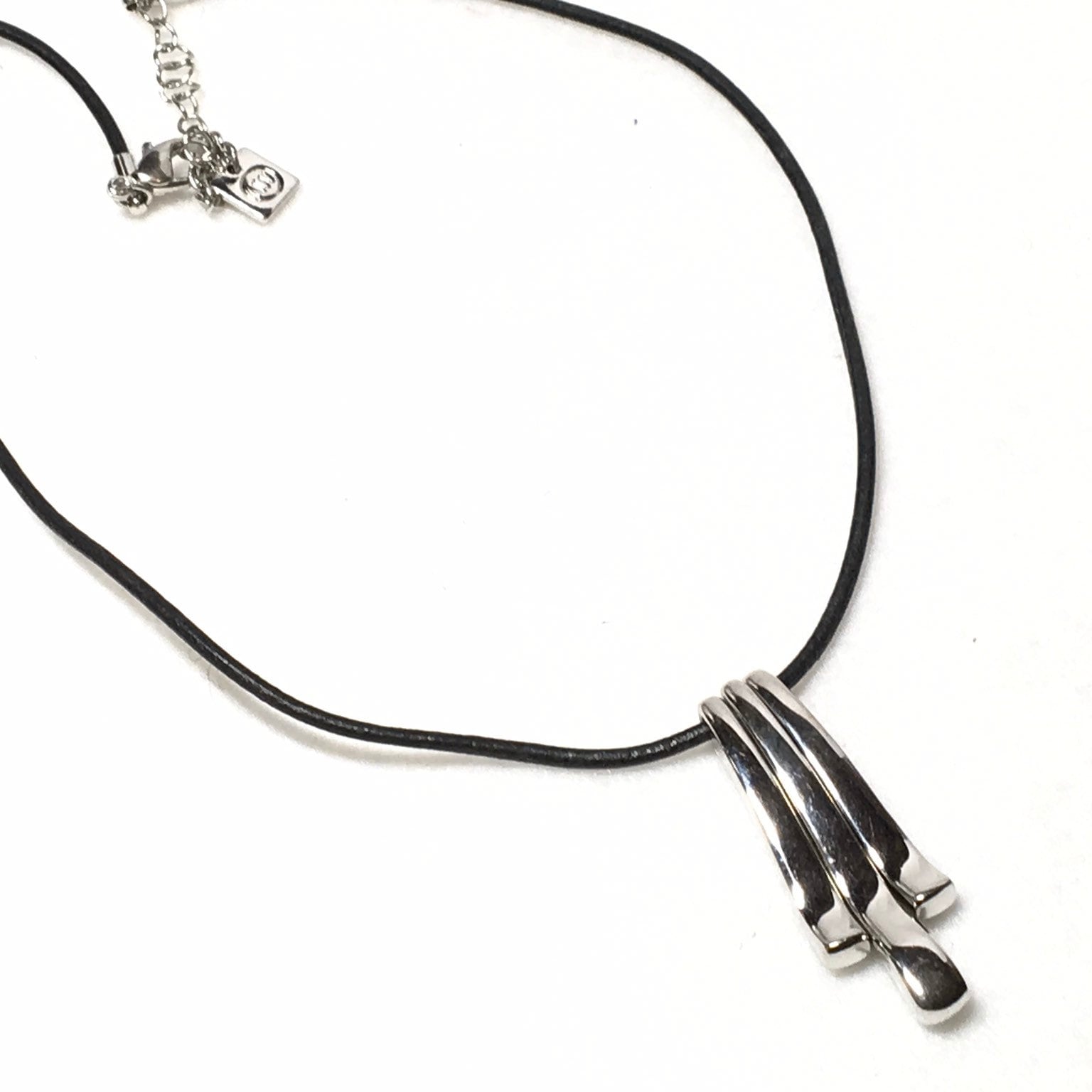 NW signed necklace silver tone pendant. Etsy