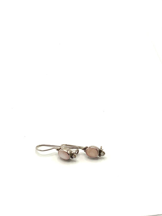 Gorgeous pink stone and sterling silver earring, … - image 4