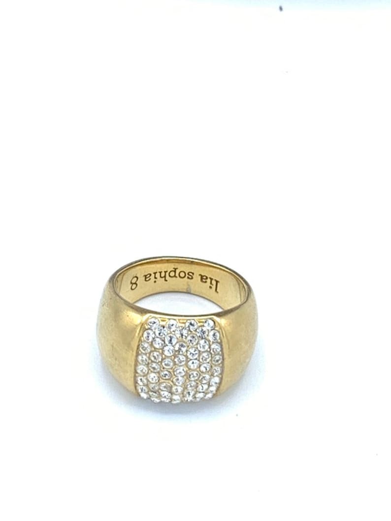 Multi rhinestone and gold tone ring by Lia Sophia size 8