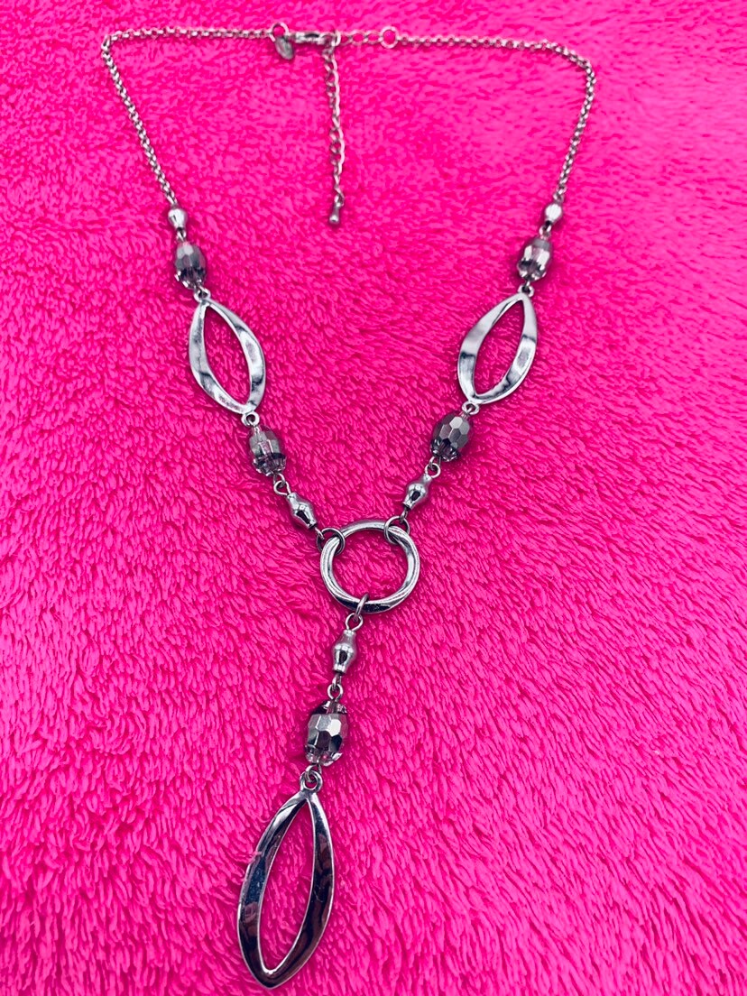 Lia Sophia Silver Tone Necklace, Gray - Etsy