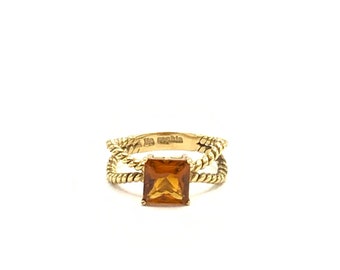 Gorgeous collectible orange and gold tone ring by Lia Sophia.